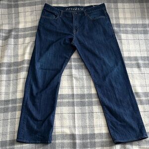 Mavi Matt Dark Blue Mid Rise Straight Leg Stretch Jeans